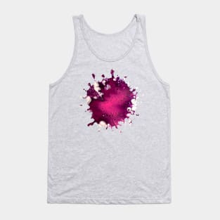 Maroon/Pink Acrylic Pour Painting Tank Top